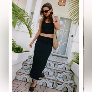 Free People Maxine Skirt Set Black Size Small